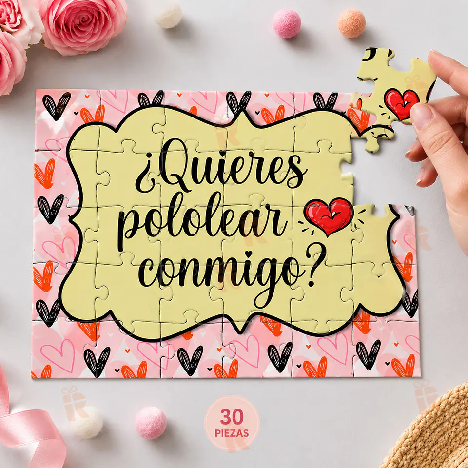 Puzzle Personalizado con Nombre y Frase ¿Quieres Pololear Conmigo? 1