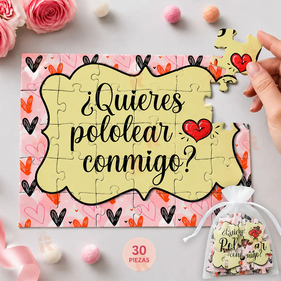 Puzzle Personalizado con Nombre y Frase ¿Quieres Pololear Conmigo? 2