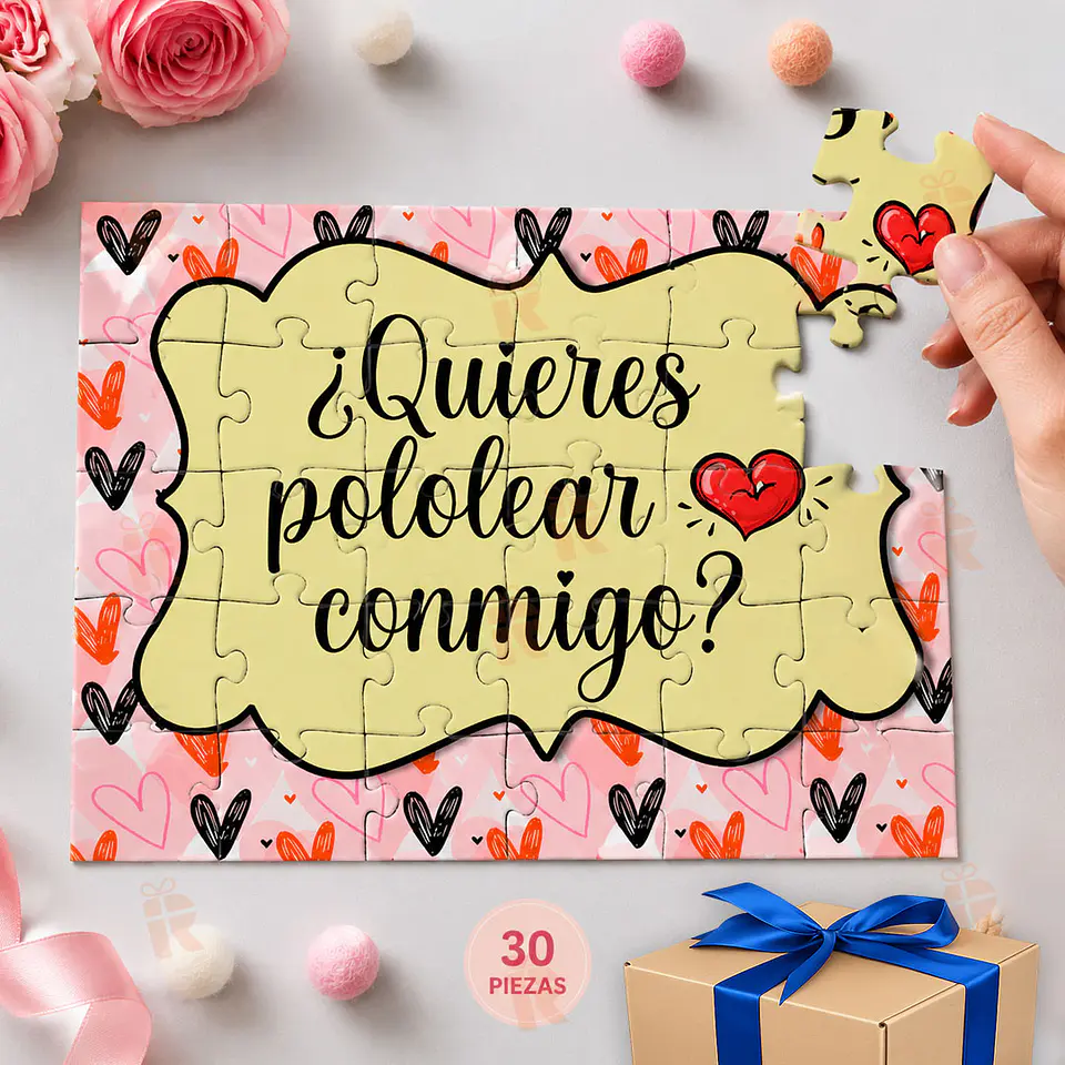 Puzzle Personalizado con Nombre y Frase ¿Quieres Pololear Conmigo? 3