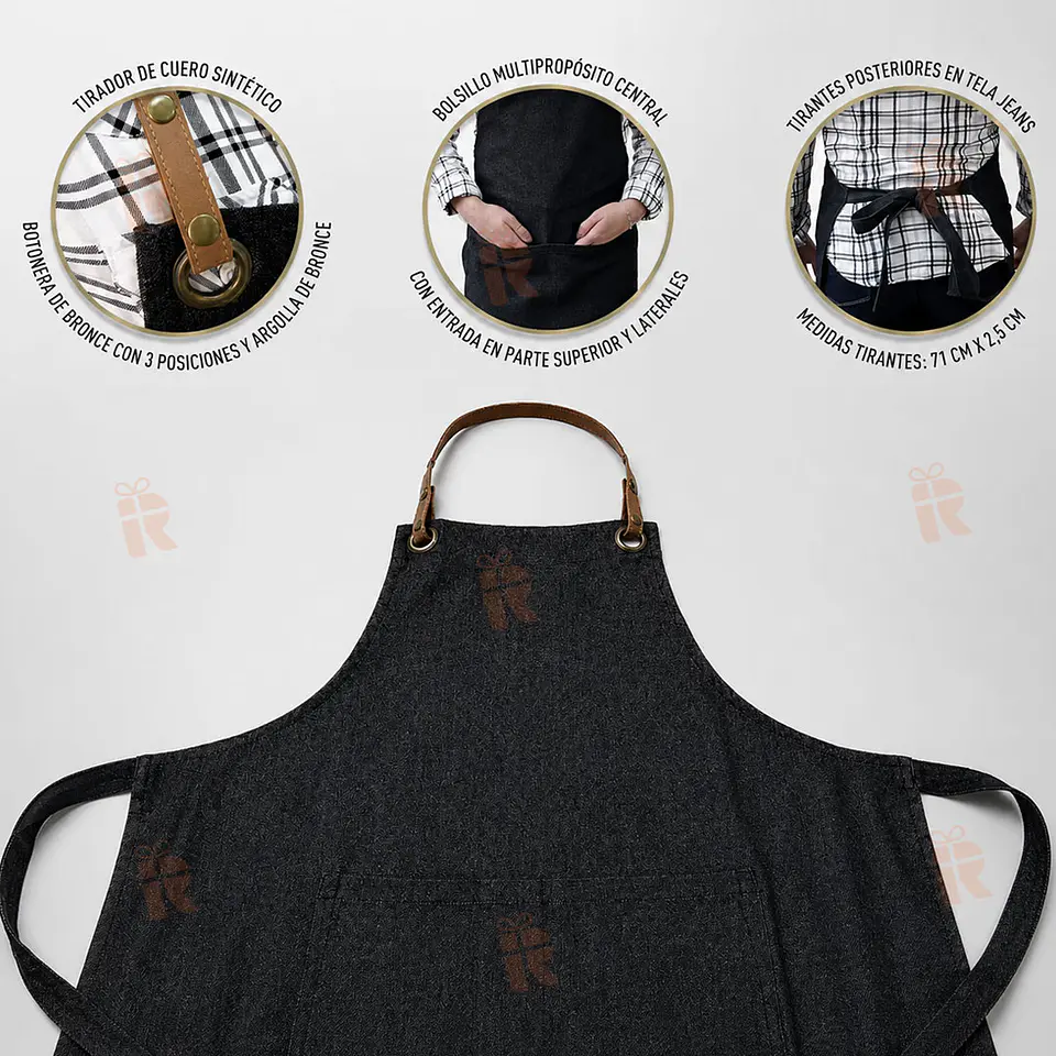 Pechera Jeans Denim Negra Personalizada  3
