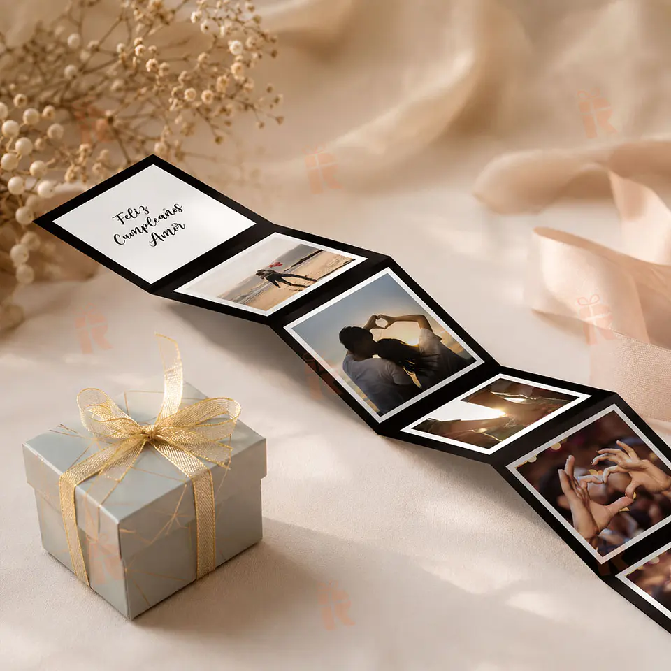 Caja de Fotos Tipo Acordeón Personalizada | 11 Fotos + Mensaje 4
