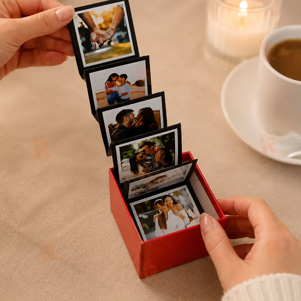 Caja de Fotos Tipo Acordeón Personalizada | 11 Fotos + Mensaje 2