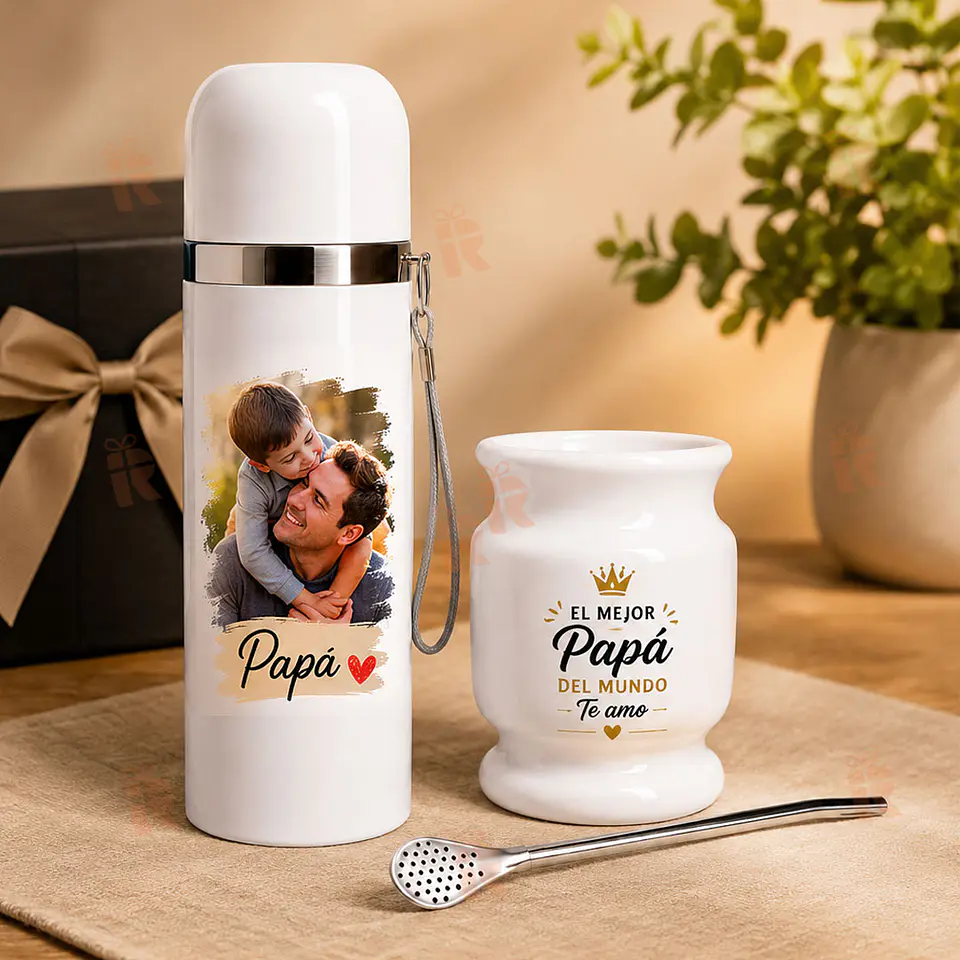 Pack Matero Personalizado con Foto y Frase | Regalo Día del Padre 2