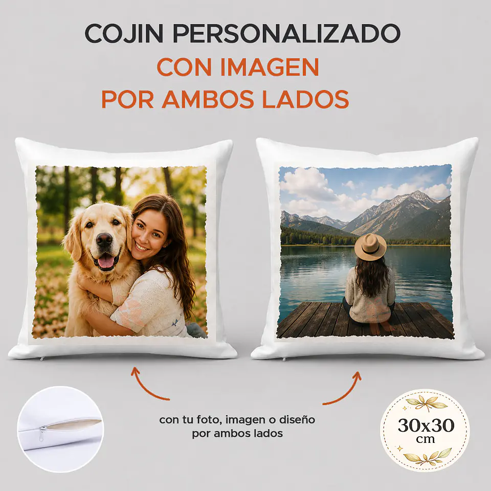Cojín Personalizado por ambos Lados | CON IMAGEN Y FRASE 4