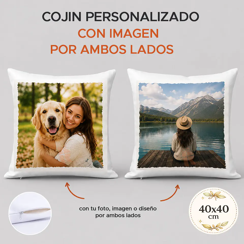 Cojín Personalizado por ambos Lados | CON IMAGEN Y FRASE 5
