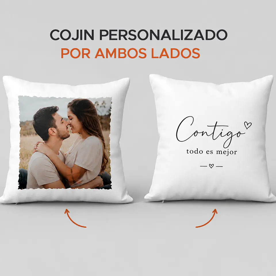 Cojín Personalizado por ambos Lados | CON IMAGEN Y FRASE 1