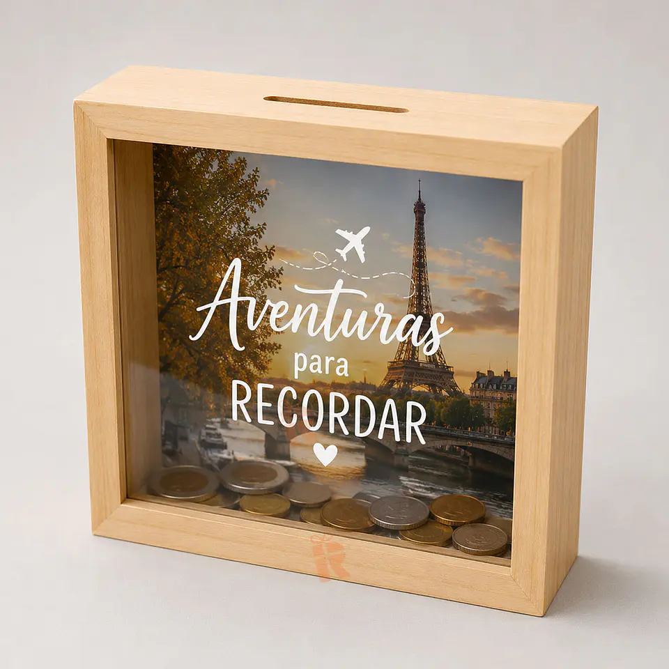 Alcancía de Madera | Personalizada con foto y frase 2