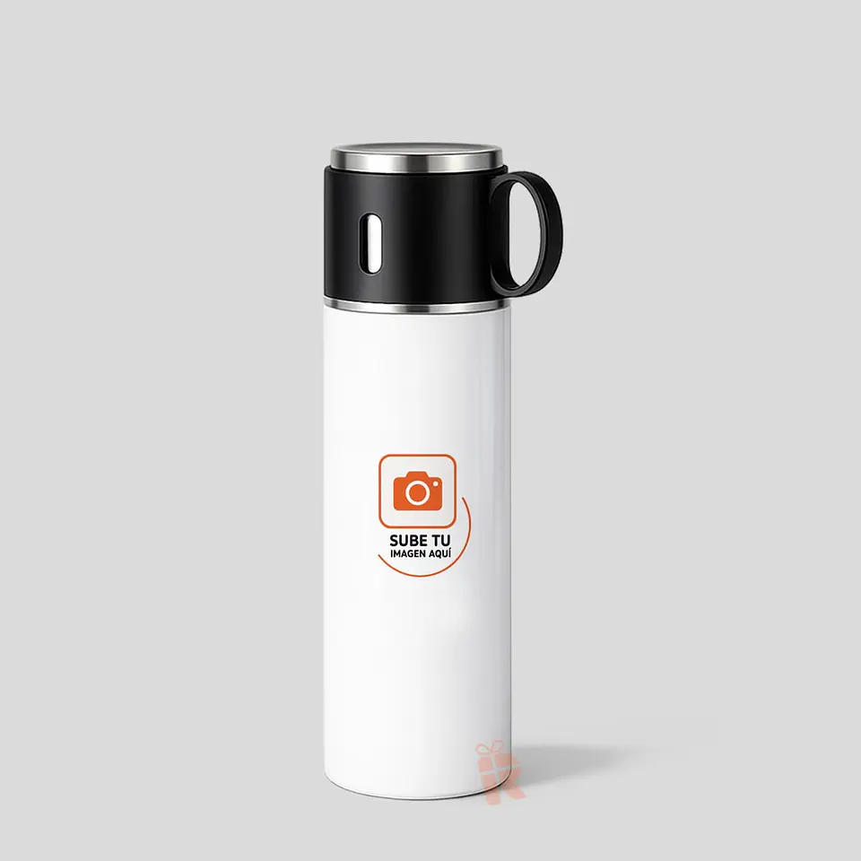 Termo con Taza Integrada 500cc | Personalizado con imagen y/o frase 1