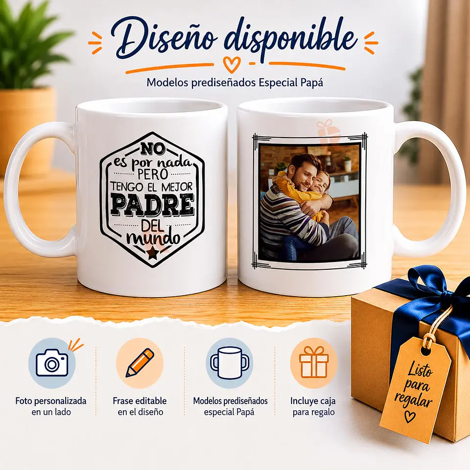 Tazón Personalizado para Papá | Diseño para imagen y frase 5