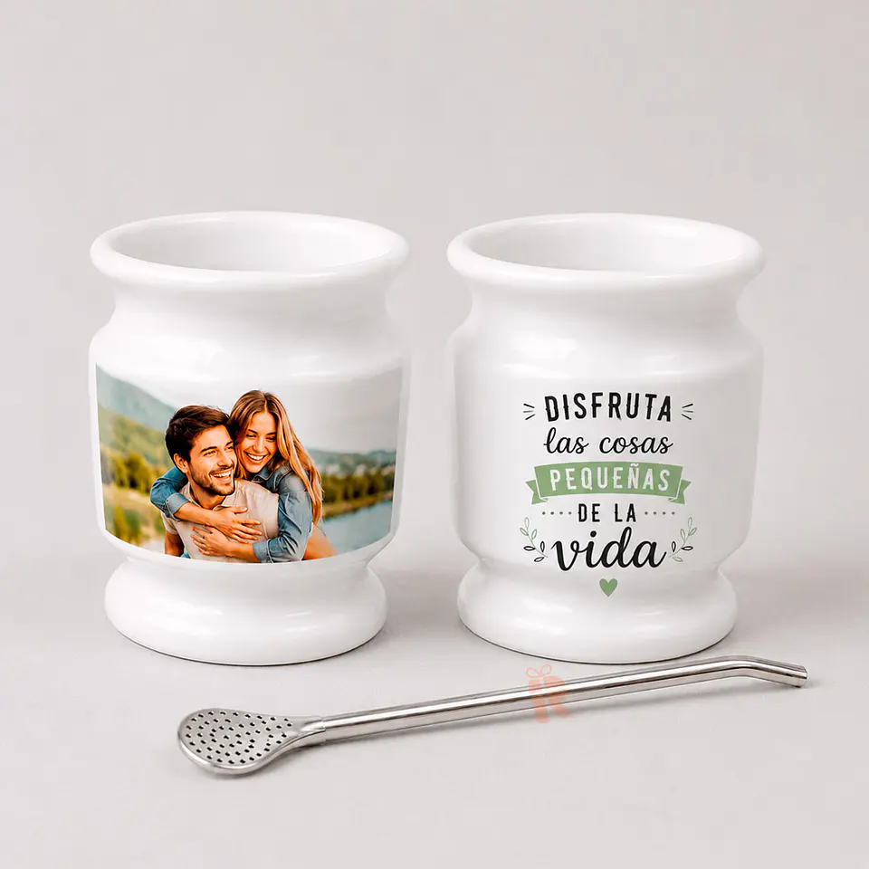Matero de Loza con Bombilla | Personalizado con imagen y frase 4