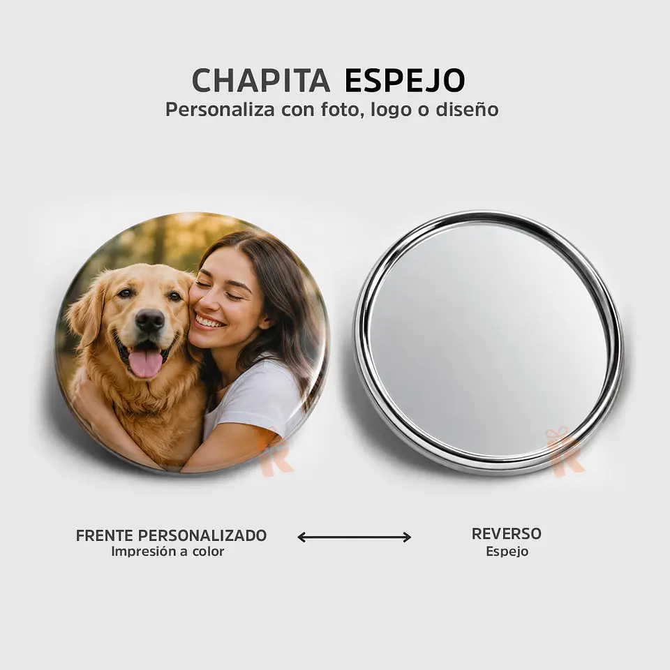 Chapita Espejo | Personalizada con Foto, Logo o Diseño 1