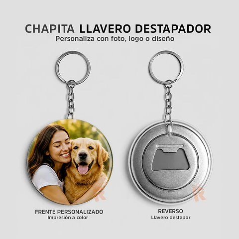 Chapita Llavero Destapador | Personalizada con Foto, Logo o Diseño