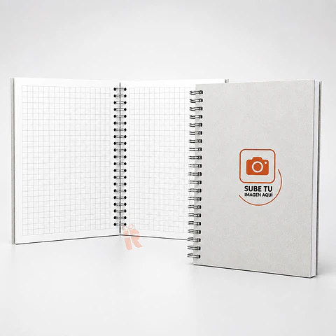 Libreta o cuaderno personalizado | Tapas duras y hojas cuadros 105g