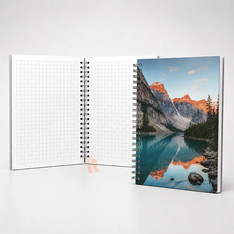 Cuaderno 15x21 cm personalizado | Tapas duras y hojas cuadros 105g