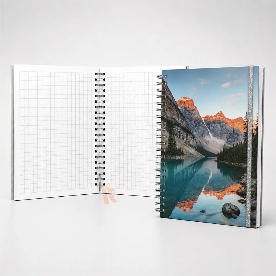 Libreta o cuaderno personalizado | Tapas duras y hojas cuadros 105g 5
