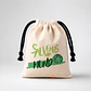 Saco crea cruda algodón, cordones negros | Estampado personalizado - Miniatura 2