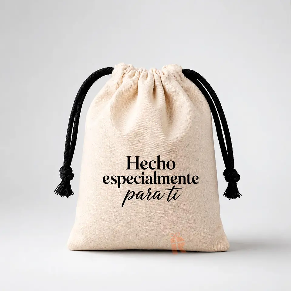 Saco crea cruda algodón, cordones negros | Estampado personalizado 3