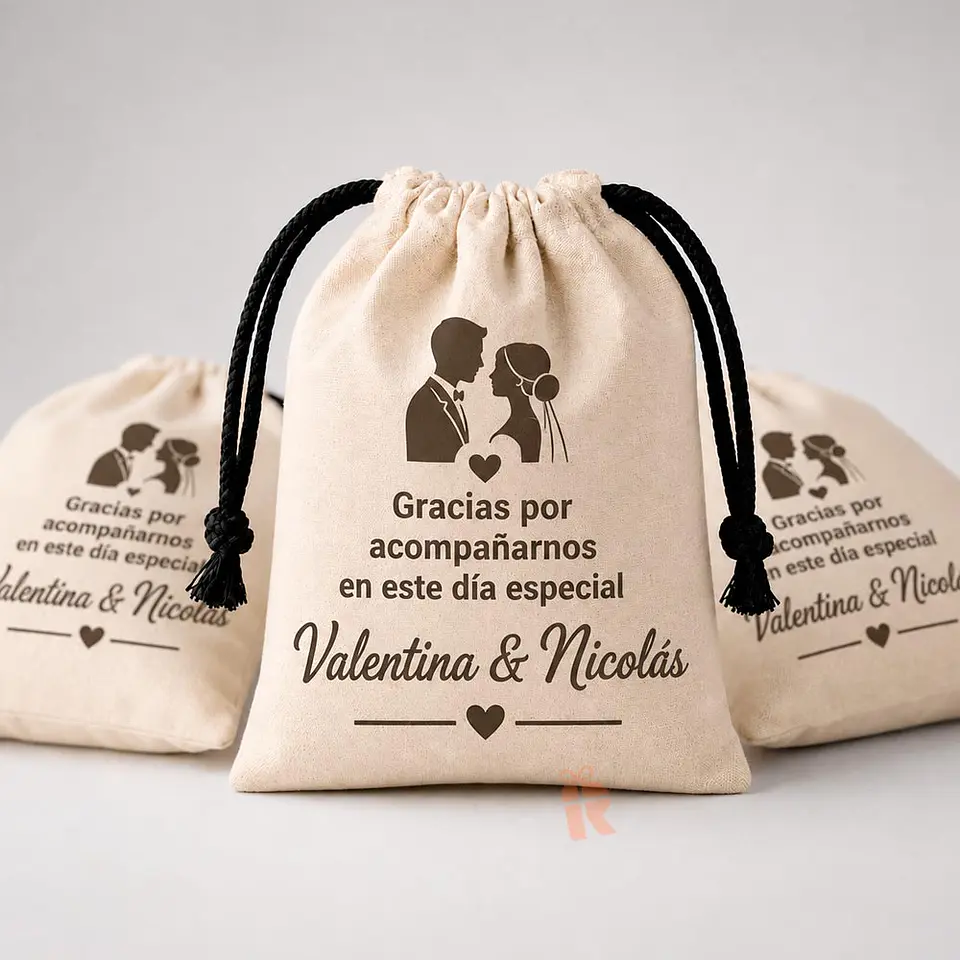 Saco crea cruda algodón, cordones negros | Estampado personalizado 4