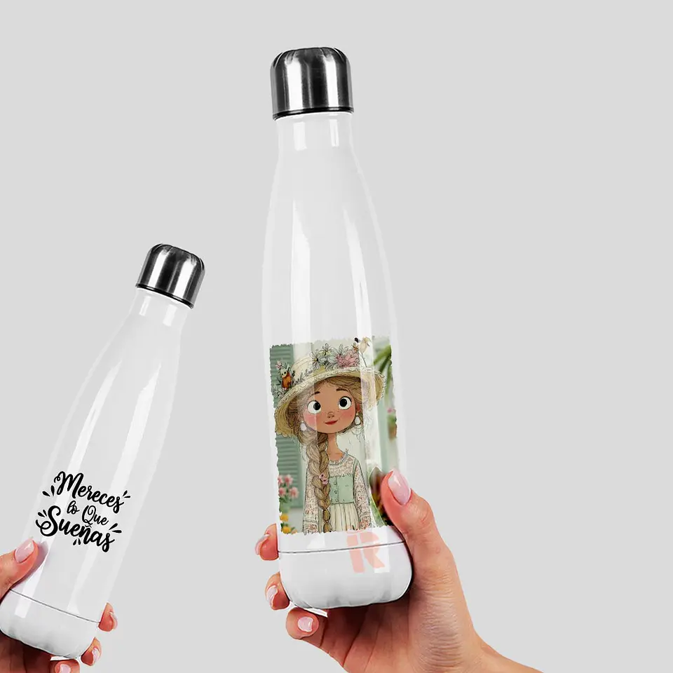 Botella térmica blanca tapa rosca 500cc | Personalizada con imagen, foto o frase 4