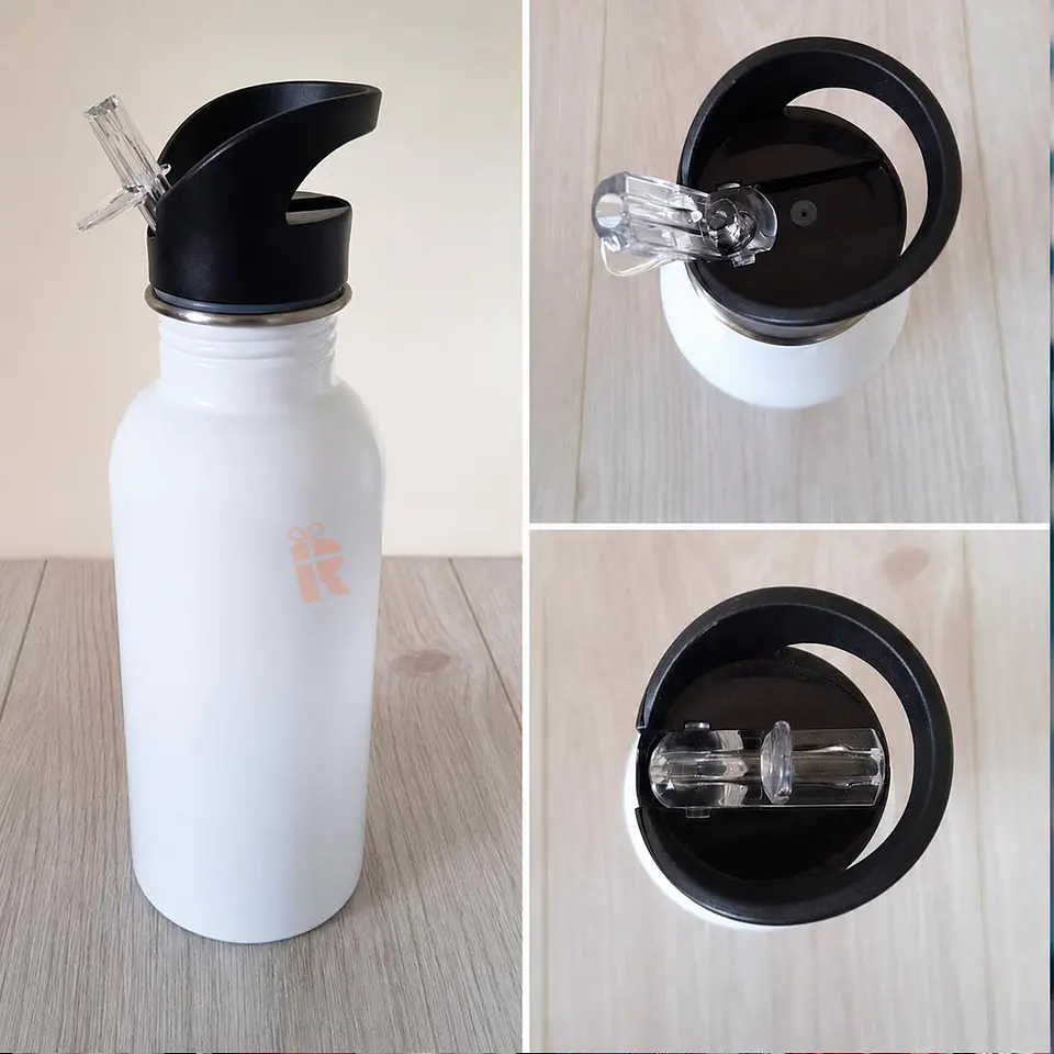 Botella acero inoxidable tapa bombilla 600cc | Personalizada con imagen, foto o frase 2