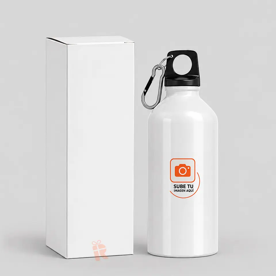Botella de aluminio tapa rosca 600cc | Personalizada con imagen, foto o frase 1