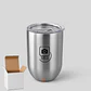 Mug vaso térmico plateado 300cc | Personalizado con frase, logo o imagen en negro - Miniatura 1