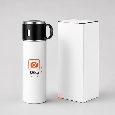 Termo con Taza Integrada 500cc | Personalizado con imagen, foto, logo