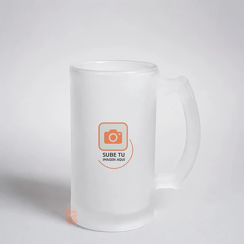 Vaso Shopero vidrio empavonado 500 cc | Personalizado con imagen, frase, logo