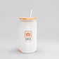 Vaso lata vidrio empavonado tapa bambú 473 cc | Personalizado con imagen, frase, logo - Miniatura 2
