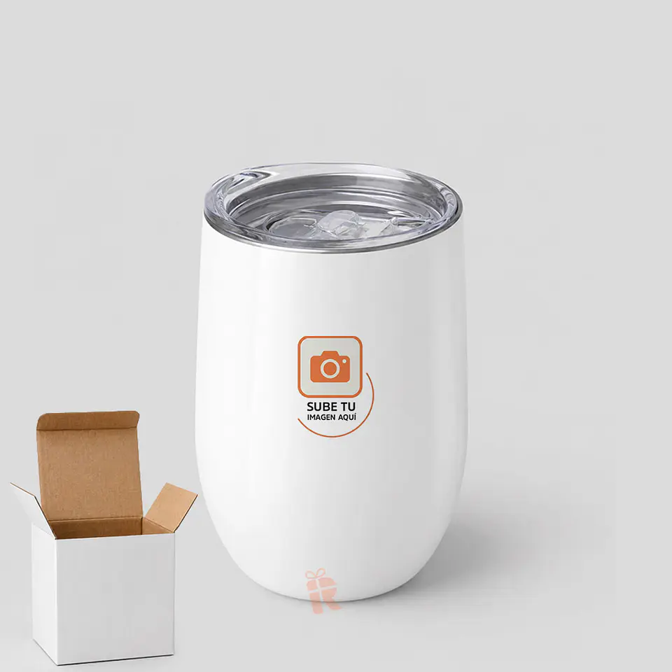 Mug vaso térmico blanco 300cc | Personalizado con foto, imagen, logo 1