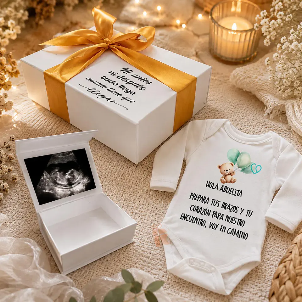 Box Anuncio de Embarazo  | Personalizado con imagen o frase 1