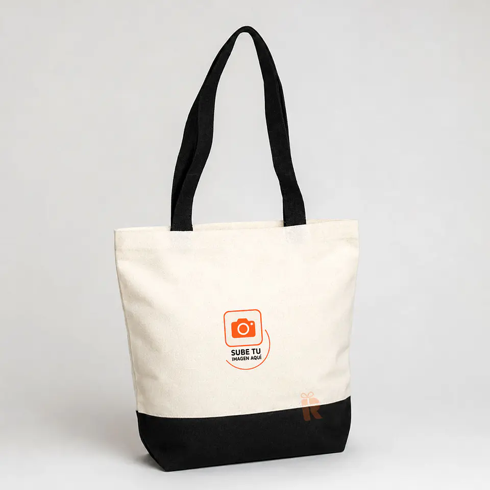 Bolsa crea algodon fuelle negro | Personalizada con imagen, logo o frase 1