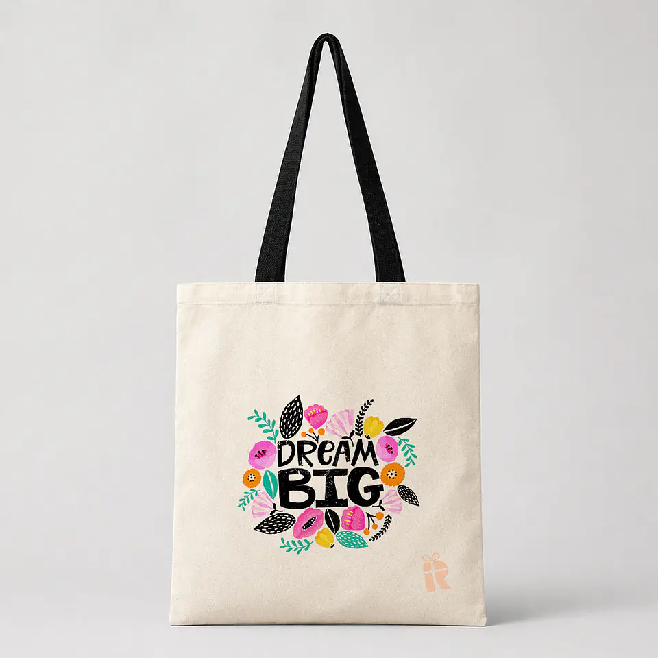 Bolsa crea algodon manilla negra | Personalizada con imagen, logo o frase 3