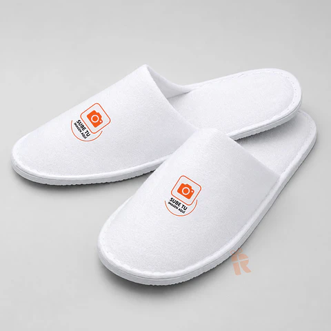 Pantuflas simples blancas talla unica | Personalizadas con imagen, foto, frase