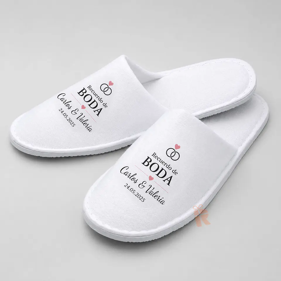 Pantuflas simples blancas talla unica | Personalizadas con imagen, foto, frase 3