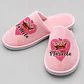 Pantuflas simples rosadas talla unica | Personalizadas con imagen, diseño o frase - Miniatura 3
