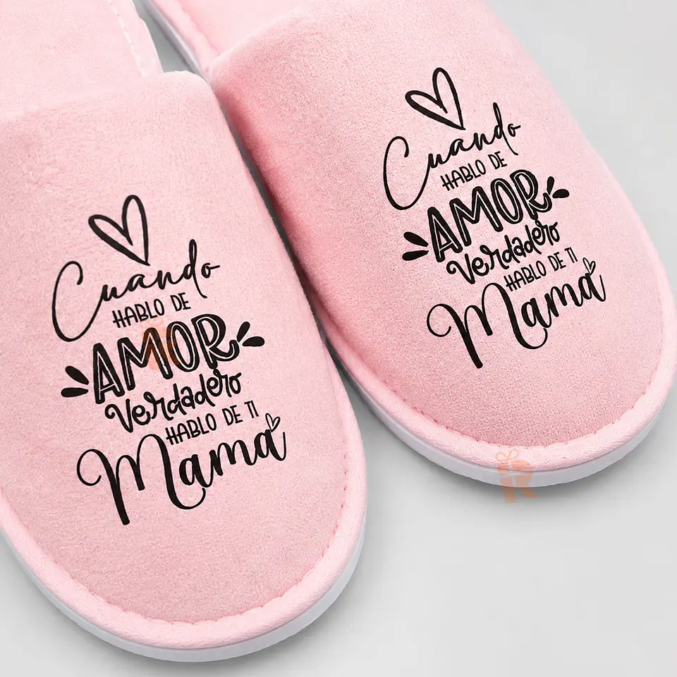 Pantuflas simples rosadas talla unica | Personalizadas con imagen, diseño o frase 2