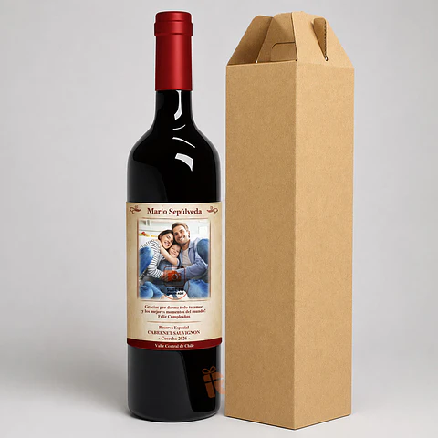 Vino 750ml. Etiqueta personalizada | Con imagen o tu diseño