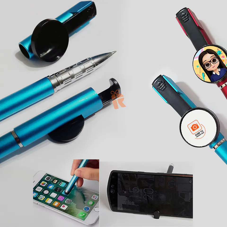 Bolígrafo touchscreen rojo | personalizado con imagen o logo 2
