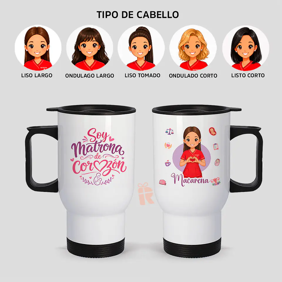 Mug térmico personalizado con diseño  Matrona  2
