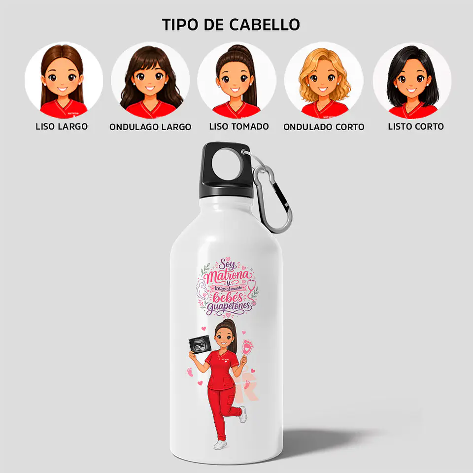 Botella de agua personalizada con diseño  Matrona  2