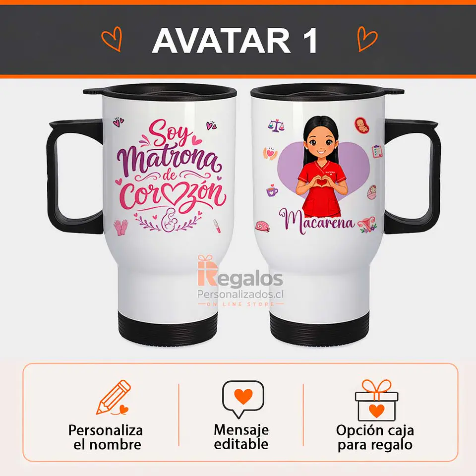 Mug térmico personalizado con diseño Matrona  2