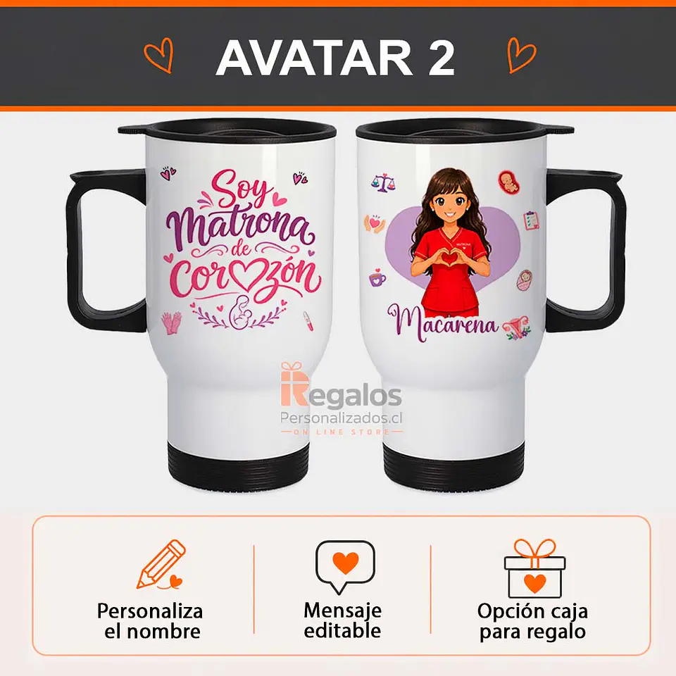 Mug térmico personalizado con diseño Matrona  3