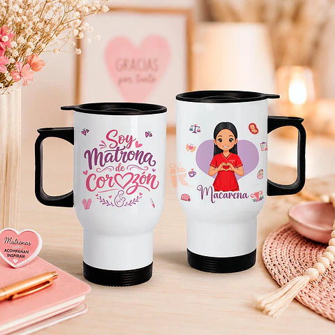 Mug térmico personalizado con diseño Matrona 
