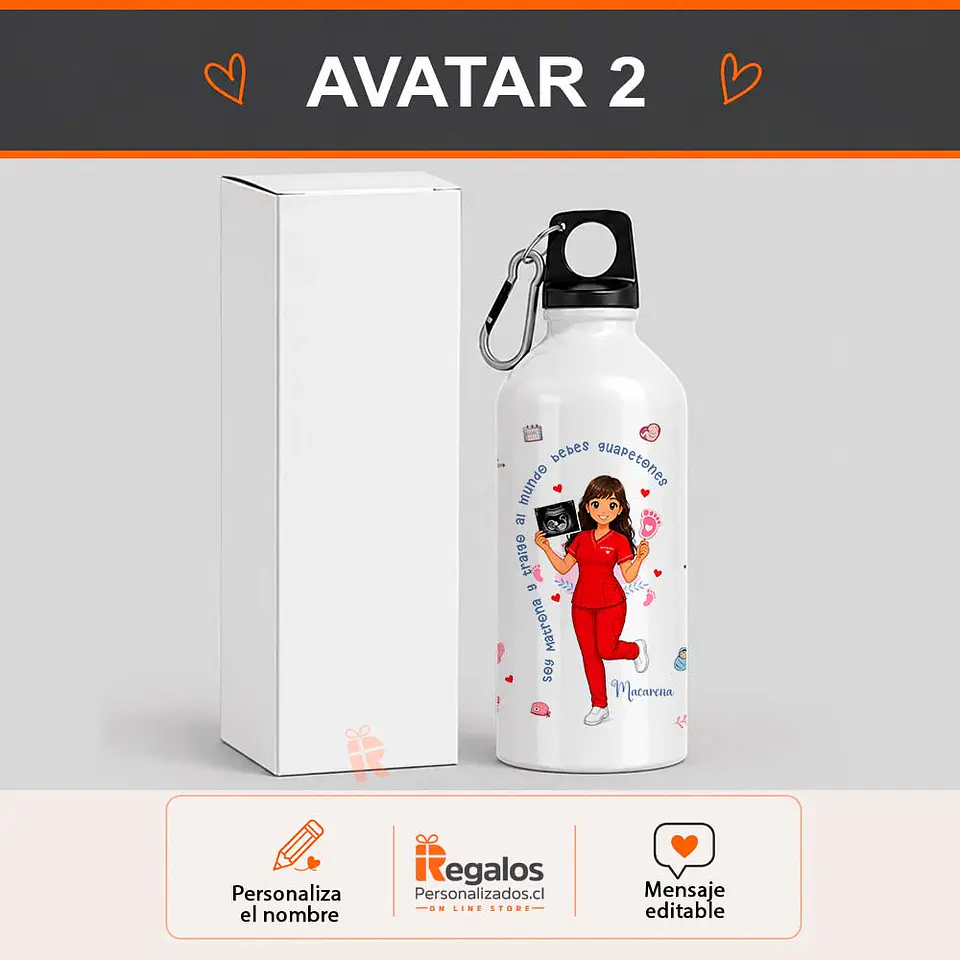 Botella de agua personalizada con diseño  Matrona  3