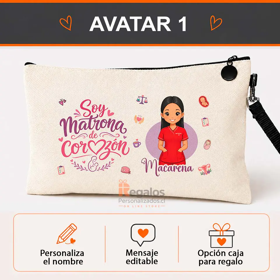 Estuche neceser personalizado con diseño  Matrona 2