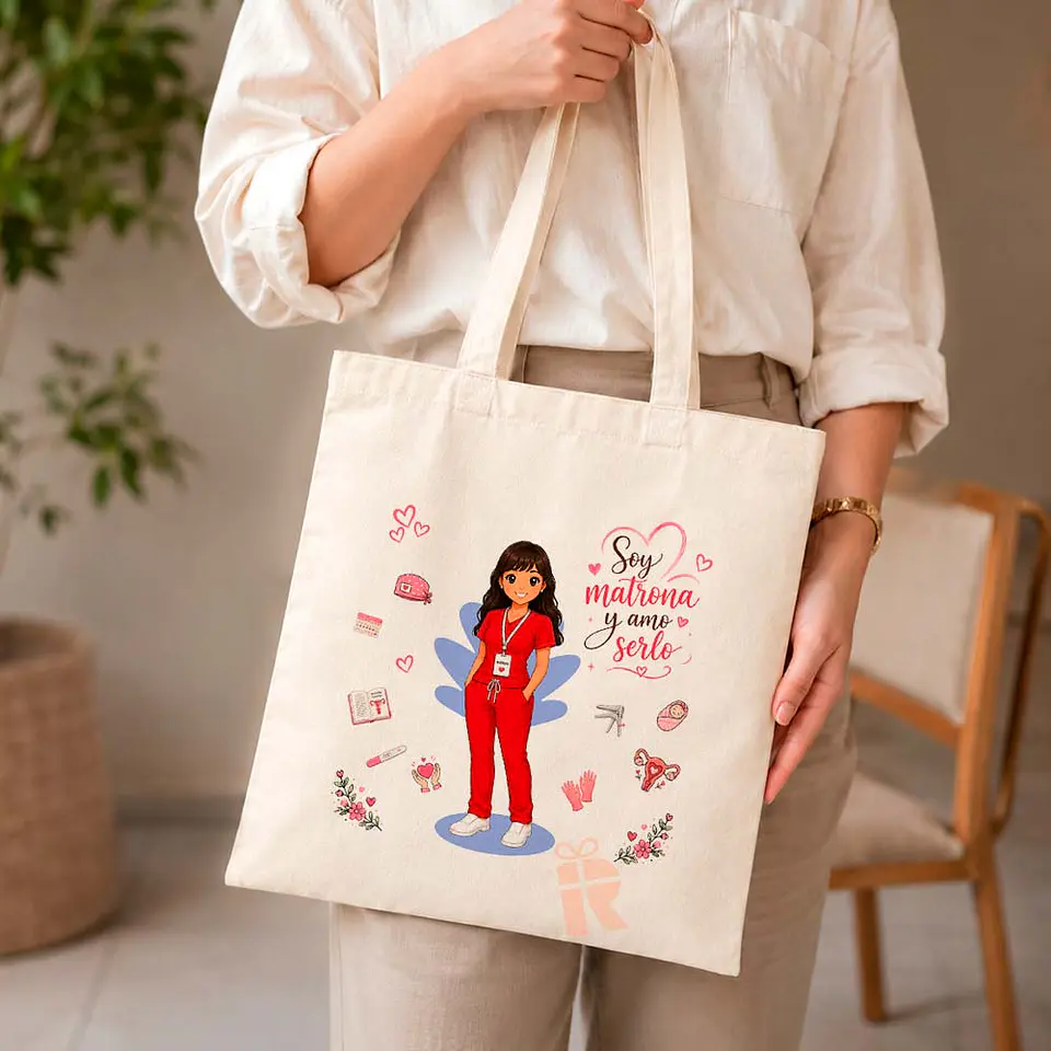 Bolsa crea algodón diseño Matrona 1