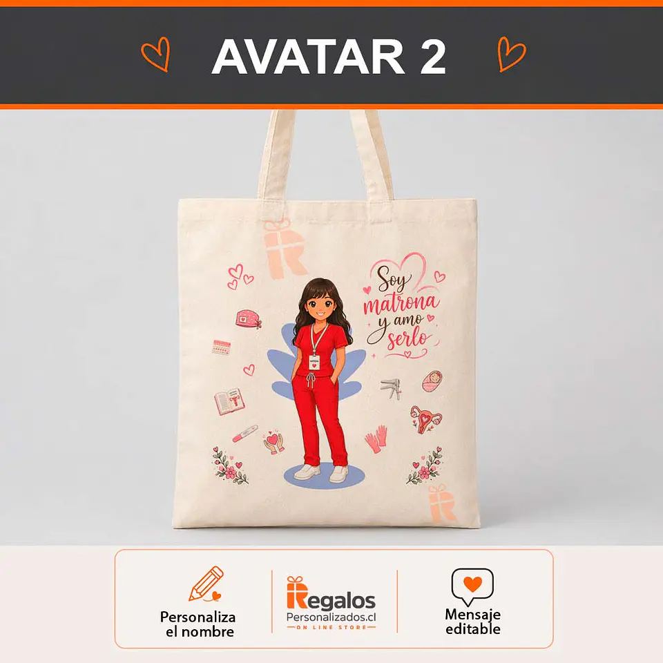 Bolsa crea algodón diseño Matrona 3