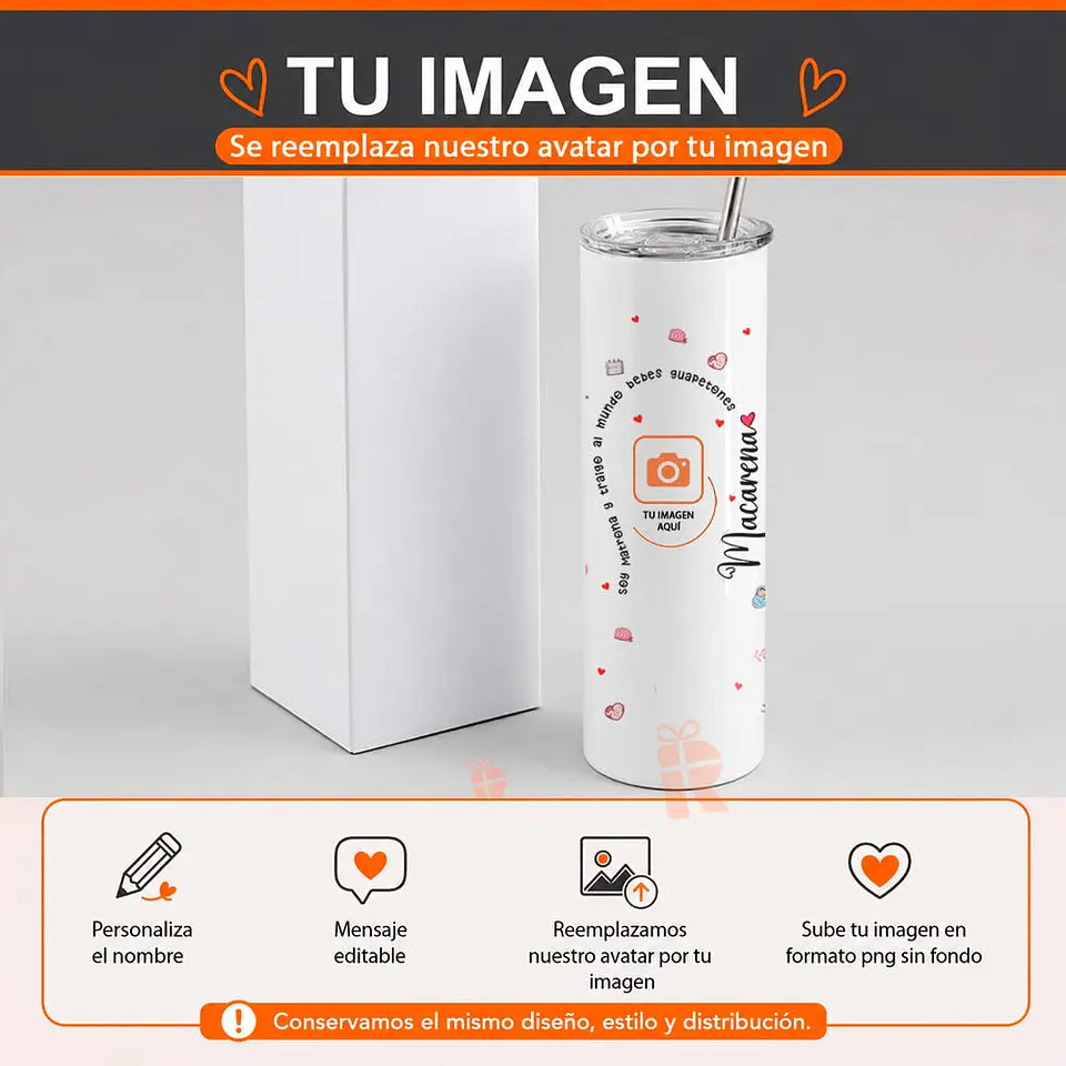 Vaso térmico tumbler skinny diseño Matrona 4