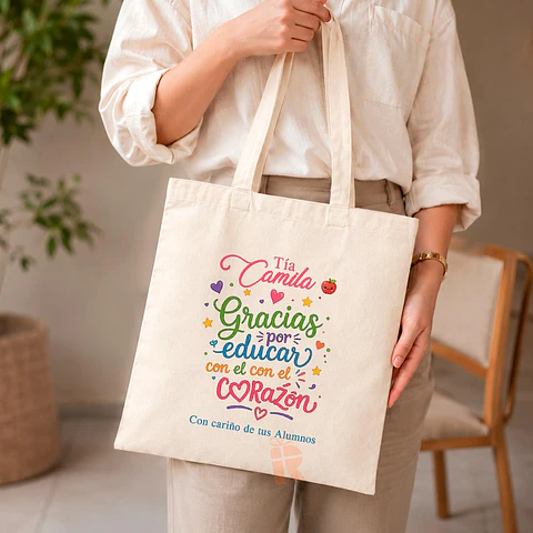 Bolsa crea algodón diseño frases Educadora